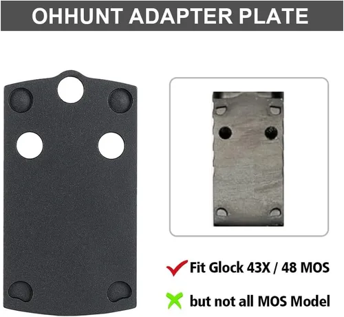 Vista 3 de ohhunt Soporte adaptador de placa de punto rojo compatible con Glock 43X 48 MOS Hellcat OSP Holosun 407k 507k ohhunt RD U1