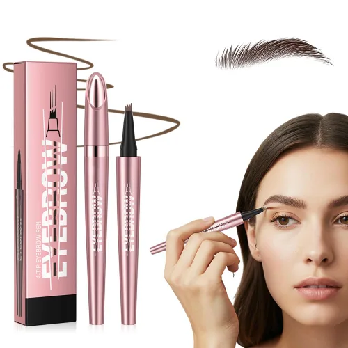 Vista 9 de Microblading - Lápiz de cejas 3D de 4 puntas, resistente al agua, de larga duración, con efecto de maquillaje natural para todo el día (negro)