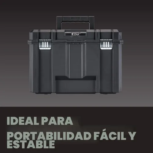 Vista 5 de Caja de herramientas DEWALT TSTAK, diseño extra grande, bandeja extraíble para fácil acceso a las herramientas, resistente al agua y a los escombros