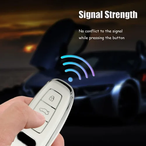 Vista 4 de ontto Funda para llavero de automóvil compatible con 2019 2020 A6 A6L A7 E-Tron A8 Q8 Key Box Remote Cover Negro