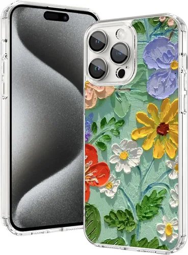Vista 33 de OOK Magnetic for iPhone 17 Case Clear Pretty Flower Girls Women [Not Yellowing][Screen Protector] [ MagSafe Compatible] with Full Camera Lens