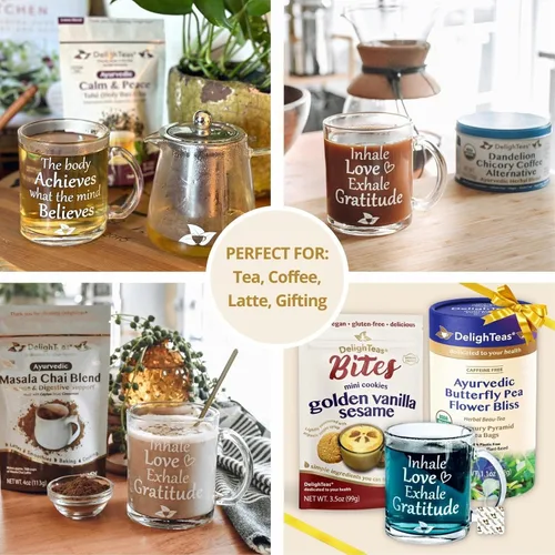Vista 5 de DelighTeas Té orgánico de desintoxicación del hígado con taza de té inspiradora Alivio del estómago y limpieza del hígado Cardo lechero