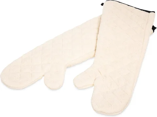 Vista 3 de San Jamar 813TM - Manopla de horno resistente con protección de temperatura, 13 pulgadas de largo, natural