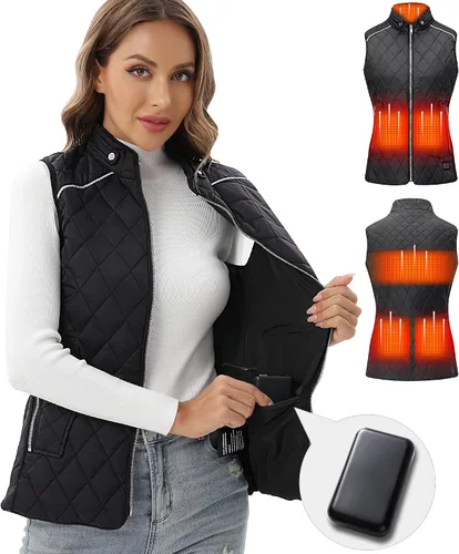 Vista 4 de SEMANJLL Heated Vest for Women, 6 Heated Zones Neck Heated Women Heated Vest Coat(10400mAh Battery Pack Included