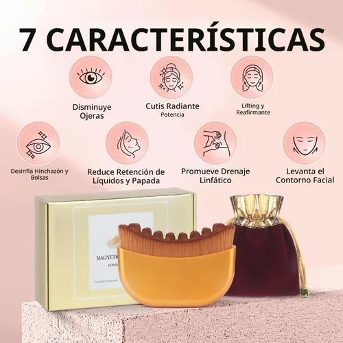 Vista 3 de Cepillo linfático magnético de la cara del contorno para la línea Dorado