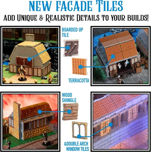 Vista 3 de Monster Adventure Terrain - Juego de mejora de constructor (212 piezas) - Sistema de mazmorra intercambiable 3D con 24 azulejos nuevos - Construye