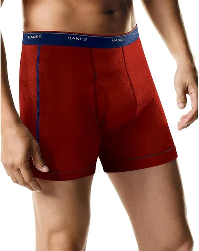 Vista 2 de Hanes Calzoncillos tipo bóxer para hombre, ropa interior de algodón suave y transpirable con cintura ComfortFlex, paquete múltiple