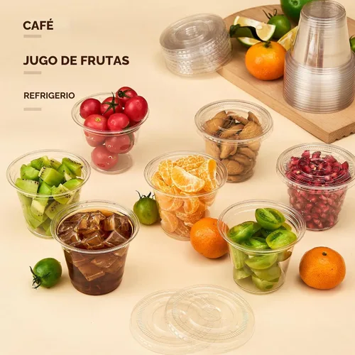 Vista 7 de YEEHAW Paquete de 50 vasos de plástico transparente de 9 onzas con tapas planas, vasos desechables con tapas con ranura para pajita para bebidas