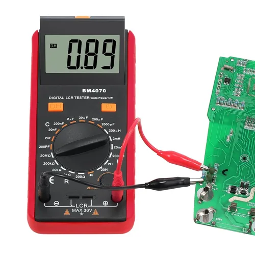 Vista 6 de CAMWAY LCR Medidor LCD Capacitancia Inductancia Probador Medidor de medición Autodescarga pF nF μF con pantalla de sobrerango
