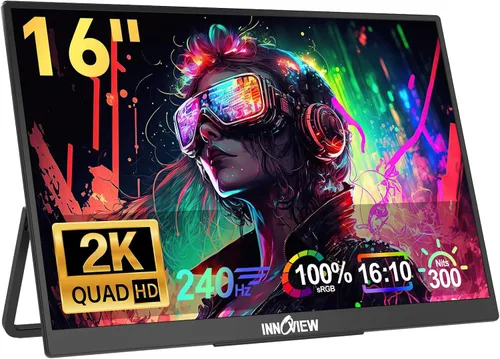 Vista 10 de InnoView Monitor portátil OLED de 14 pulgadas 4k UHD 3840x2400 Monitor portátil 100% DCI-P3 100000:1Contraste Altavoces integrados, monitores