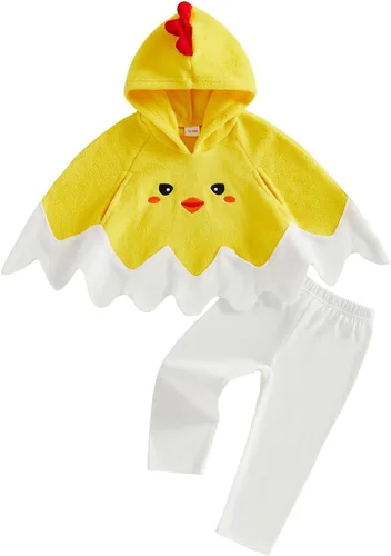 Vista 27 de Conjunto de ropa de otoño e invierno para bebé y niño, sudadera larga con capucha y pantalones para niños pequeños, 6, 12, 18, 24 meses, 2T Adorable