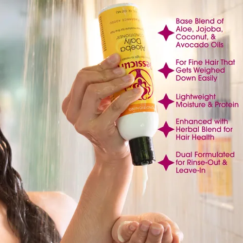 Vista 2 de Jessicurl Aloeba - Acondicionador diario para cabello rizado, lavanda cítrica, acondicionador sin enjuague de 32 onzas líquidas y solución