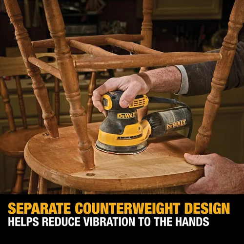 Vista 7 de DEWALT Lijadora orbital, herramienta lijadora de palma de 5 pulgadas, 12,000 OPM (DWE6421)