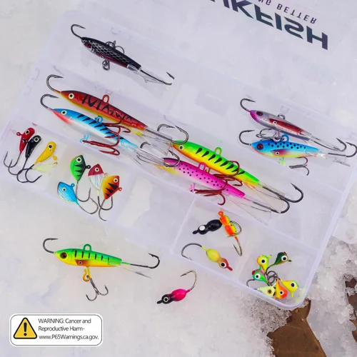 Vista 7 de THKFISH: Señuelos de pesca en hielo, plantillas de pesca en hielo, equipo de pesca en hielo, señuelos duros y plantillas de pesca Walleye, kit