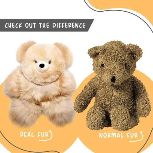 Vista 8 de Oso de Peluche de Alpaca Bebé Suave y Tierno - 9 pulgadas. Animal de Peluche de Alpaca Premium Hecho a Mano con Piel Auténtica de Alpaca. Lindo Oso