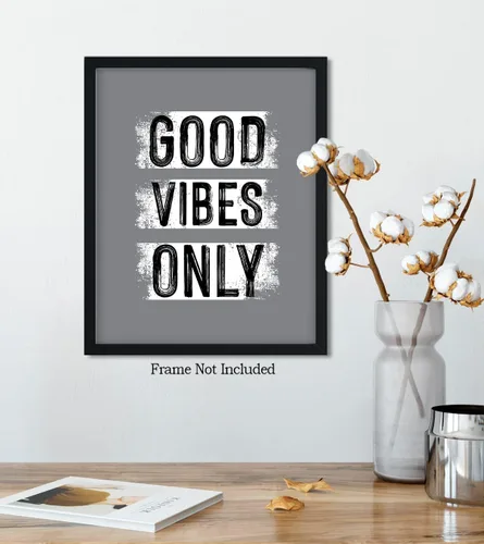Vista 5 de Govivo Good Vibes Only - Decoración de oficina - Decoración de pared para dormitorio - Arte de pared inspirador - Decoración de habitación