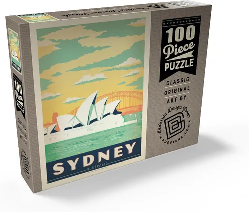 Vista 2 de MyPuzzle Australia: Sydney Harbor, Vintage Poster - Rompecabezas de 100 piezas prémium para adultos