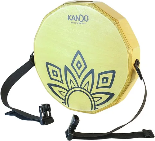 Vista 6 de KTÄK - El primer cajón de percusión artesanal, de mano, de dos sonidos, portátil de Kandu con estuche de transporte (negro)