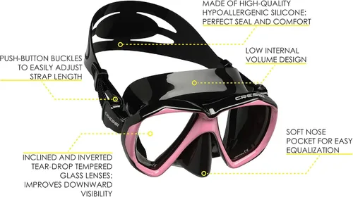 Vista 2 de Cressi Adult Snorkeling Kit: Mask + Snorkel, Dual Lens Mask Made of Soft Silicone: Perfect Seal Ranger & Tao