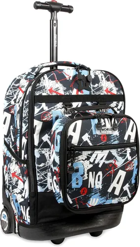 Vista 9 de J World Duo - Mochila con ruedas para niños, con juego de lonchera, color negro