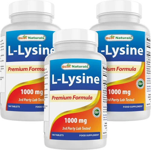 Vista 8 de Best Naturals L-Lisina 1000mg 180 Tabletas - Lisina de Doble Fuerza para una Salud Inmune Más Fuerte y para el Herpes Labial