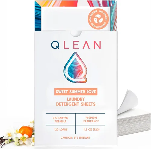 Vista 17 de QLEAN Hojas de detergente para ropa Sweet Summer (10 cargas) – Paquete de viaje tiras de lavandería biodegradables a base de plantas, aptas