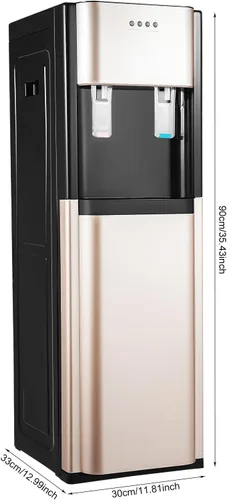Vista 8 de Dispensador de agua de carga inferior de 5 galones, dispensador de agua fría y caliente de pie de 110 V, 3 opciones de temperatura con bandeja