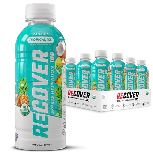 Vista 15 de RECOVER 180 Bebida de hidratación deportiva orgánica, sin azúcar añadido, bebida deportiva de 20 calorías, sabores orgánicos con vitaminas