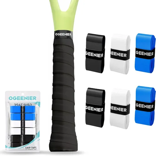 Vista 15 de OGEENIER Cinta de agarre para raqueta de tenis, paquete de 3, 6, 12 cintas de agarre de tenis, absorbente y antideslizante, cinta de agarre suave
