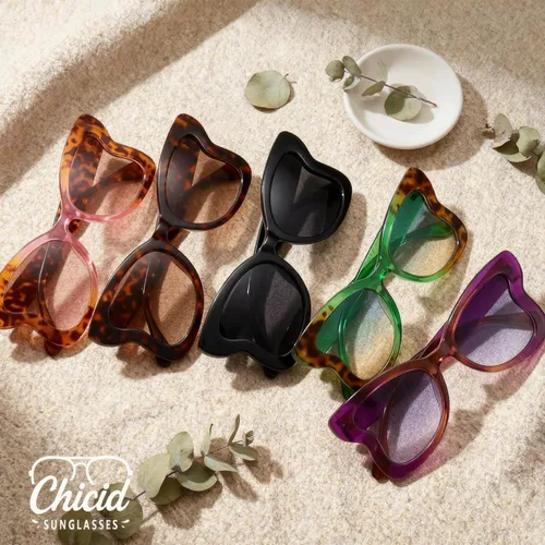 Vista 6 de Chicid Lentes de sol de gran tamaño para mujer, diseño de mariposa de moda, con marco grande, protección UV400