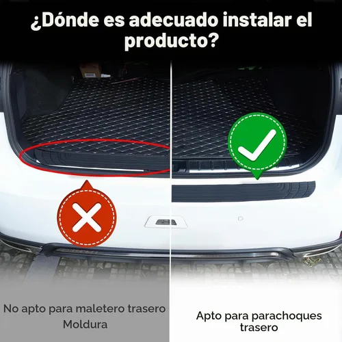 Vista 4 de SINGARO Car Rear Bumper Protector, 33.07inch x2.75inch Car/SUV Universal Rubber Anti-Scratch Trunk Exterior Accessories（Black） Negro