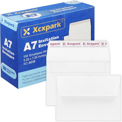 Vista 10 de Xxcxpark 100 unidades de sobres de invitación imprimibles A6 4.75x6.5 pulgadas, sobres autoadhesivos de 120GSM de papel kraft marrón