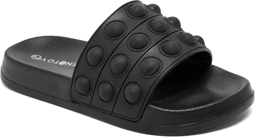 Vista 8 de Engtoy Sandalias para niños y niñas, unisex, ligeras, antideslizantes, puntera abierta, cómodas, para ducha, playa, divertidas sandalias