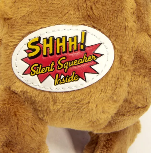 Vista 4 de goDog Crazy Hairs León Juguete de Perro de Peluche Silencioso, Tecnología de Guardia de Masticado - Marrón Claro, Pequeño Tan Lion (pelos locos)