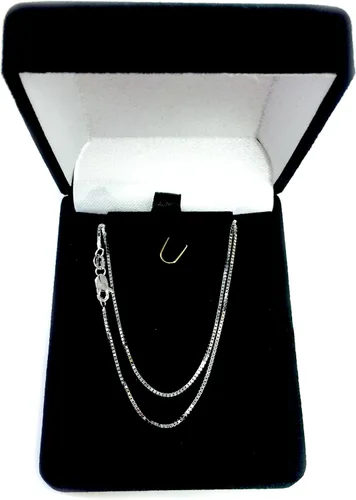 Vista 4 de Collar de cadena de oro macizo blanco de 14 quilates, 0.031 in