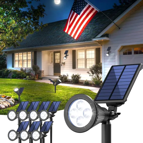 Vista 14 de JEJOT Paquete de 6 focos solares impermeables para exteriores con haz de Blanco cálido