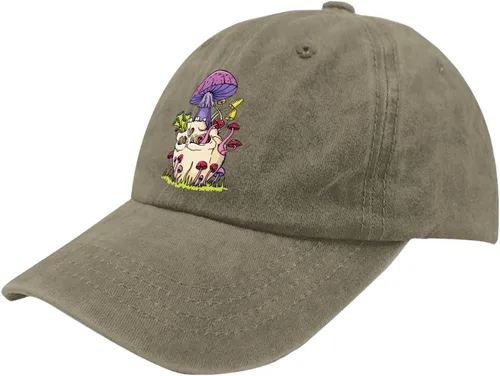 Vista 2 de Baseball Cap Human Skull and Mushroom Baseball Caps for Men Vintage Denim Cap Adjustable