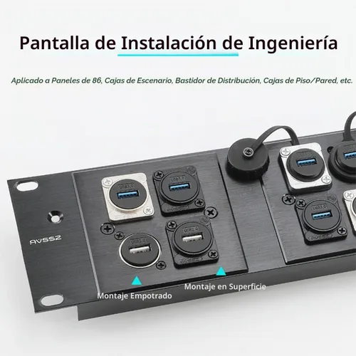 Vista 5 de PENGLIN Enchufe impermeable USB 3.0, acoplador de montaje en panel USB tipo Negro