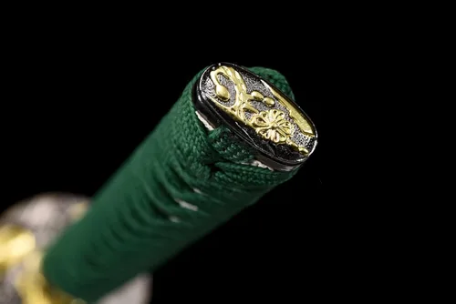 Vista 7 de Espada Katana hecha a mano, espada completa, hoja verde, espada samurai japonesa, acero de alto carbono, forjado integrado