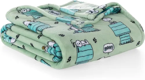 Vista 15 de Berkshire Peanuts® VelvetLoft® - Manta de felpa de Snoopy con bonito personaje, acogedora manta Fairisle Crimson Neutral, manta de 55 x 70 pulgadas