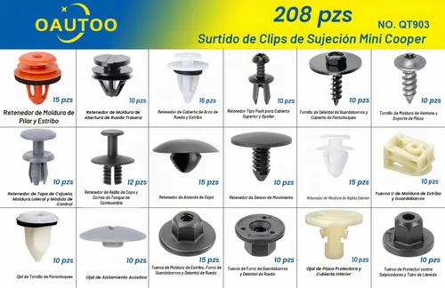 Vista 2 de 208pcs para Mini Cooper Auto Cuerpo Interior y Exterior Retenedor Clip Clip Surtido