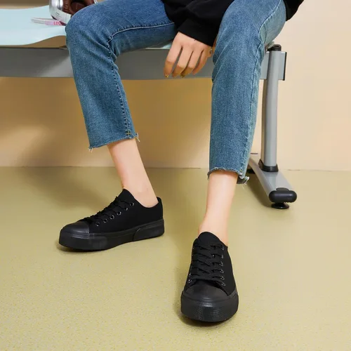 Vista 7 de hash bubbie Zapatillas blancas para mujer, zapatos de lona bajos para mujer, zapatillas de lona para mujer, zapatillas de deporte de moda
