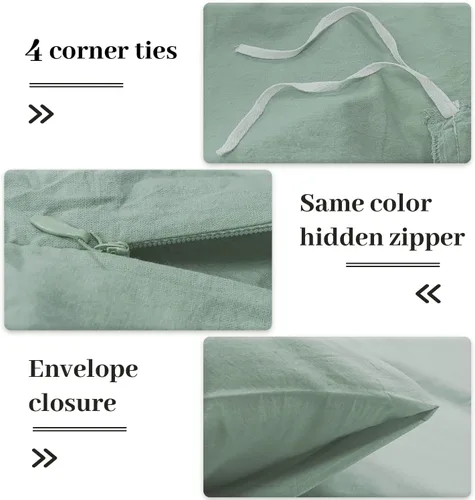 Vista 175 de NEXHOME PRO Funda de edredón Twin XL 100% algodón lavado, transpirable, duradera, texturizada, similar al lino, juego de ropa de cama para el hogar