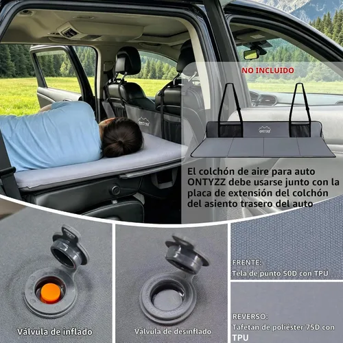 Vista 4 de ONTYZZ Colchón de aire SUV 8 R-Value Almohadilla de dormir autoinflable, lado derecho Derecha (gris)