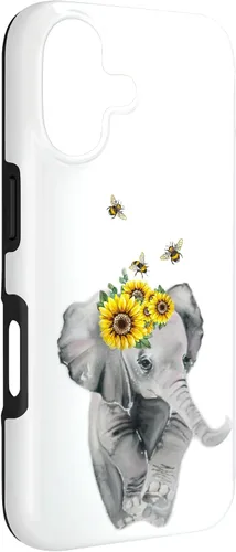 Vista 3 de Elephant Bumble bee - Sunflower Animal Lover Honey Bees Case for iPhone 17