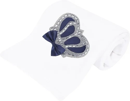 Vista 10 de Manta de recepción para bebé recién nacido, diseño de corona, color azul