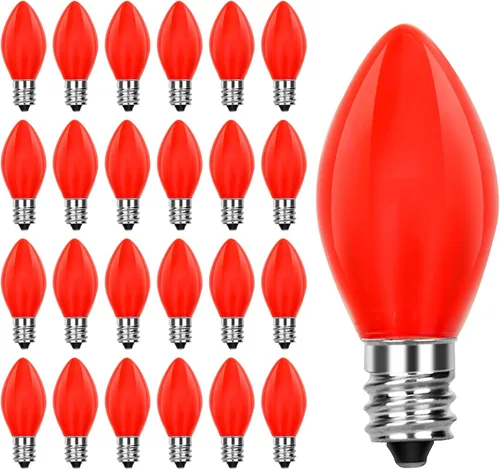 Vista 9 de Paquete de 6 bombillas LED C26 de repuesto, 3 V transparentes con punta de torpedo para candelabros de repuesto para lámparas LED de ventana con C26