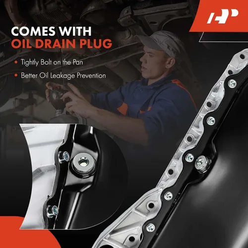 Vista 6 de A-Premium - Sump de aceite de motor con tapón de drenaje Compatible with Volkswagen Jetta 2004-2011, Beetle 2004-2005, Golf 2005-2011, L4 2.0L