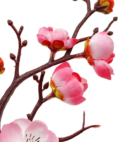 Vista 9 de MINYULUA 6 piezas de flores artificiales de flor de ciruelo rosa