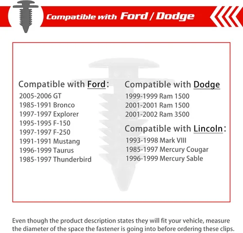Vista 3 de OTUAYAUTO 30 piezas de clip para panel de puerta interior, clips de retención de sujetadores de repuesto para Ford todos los modelos y Dodge Ram